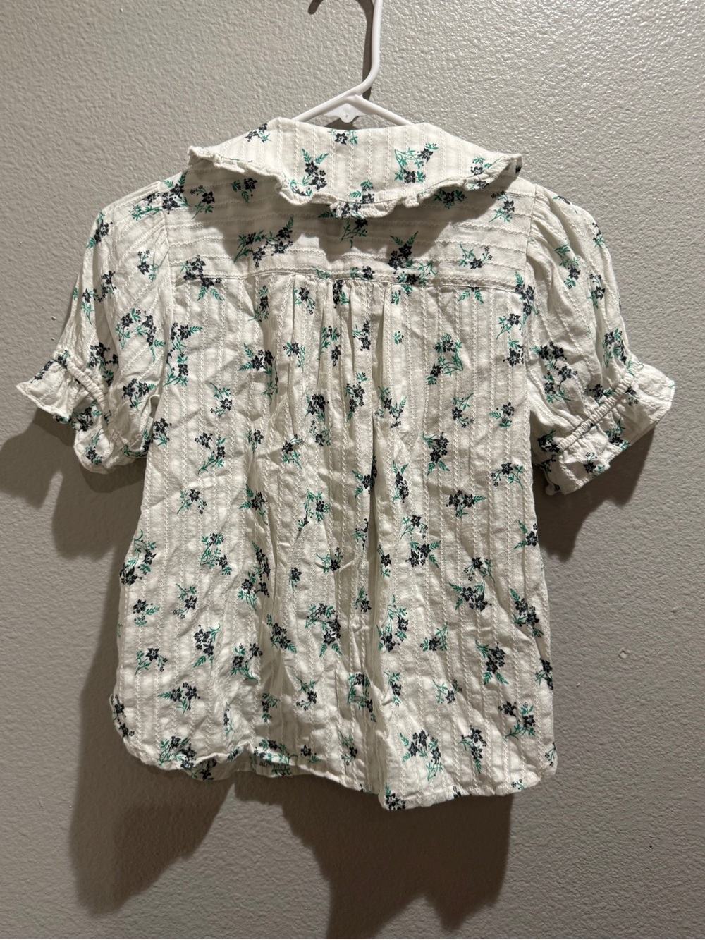 Anthropologie Pilcro Keira Blouse Size XS Peter Pan Floral Ruffled Collar - Picture 5 of 6